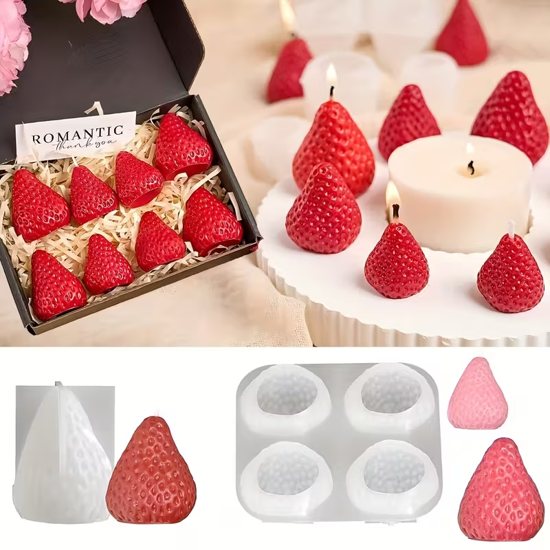 Candle Making Ideas - Strawberry Silicone Candle Mold for DIY