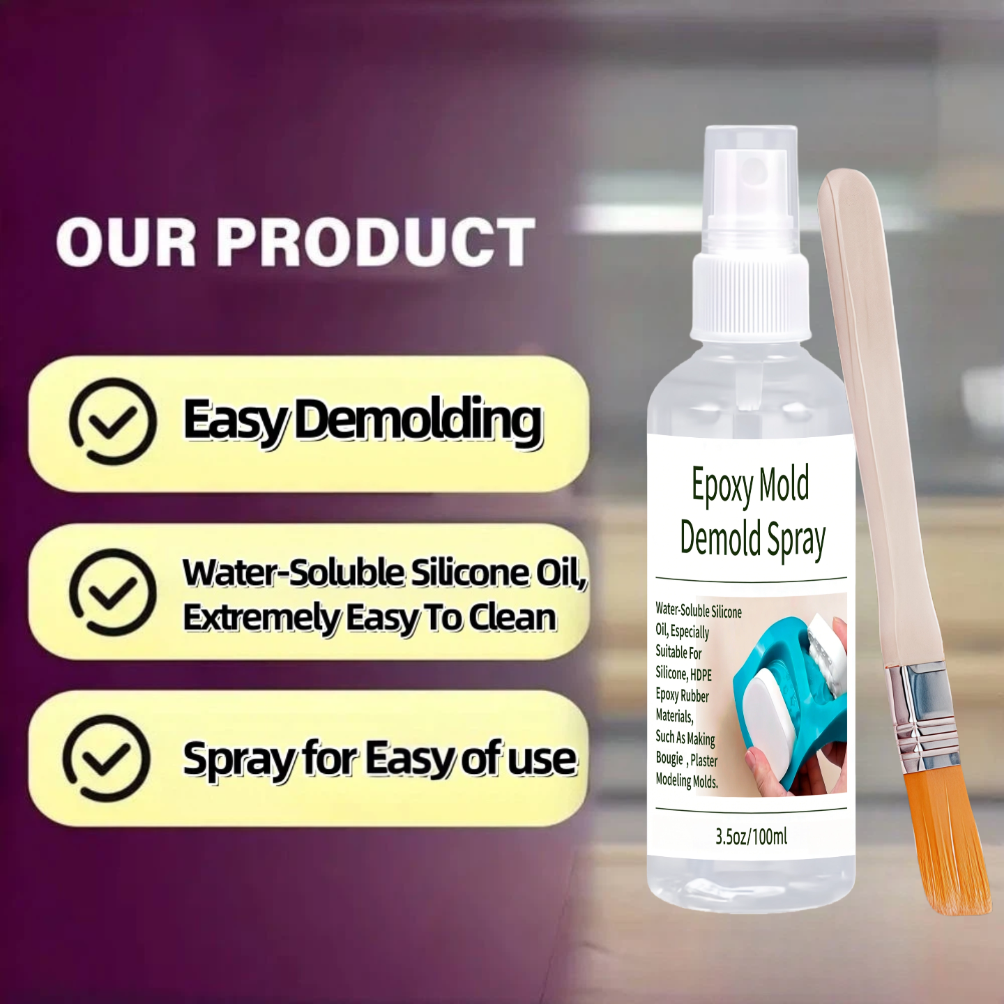 Epoxy Mold Demold Spray, Fast- - огляд і ціна Candle Mold Silicone