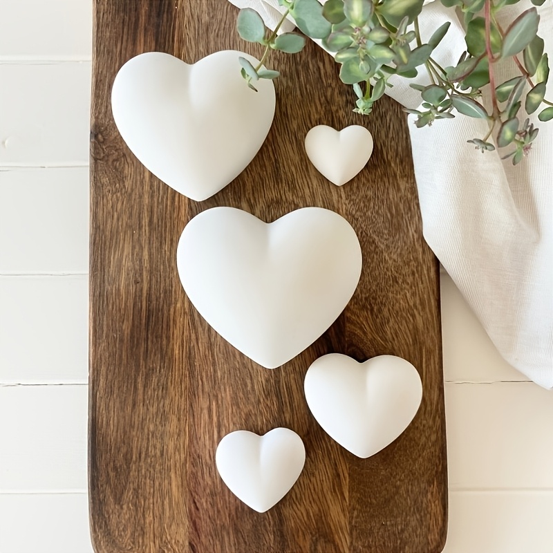 5pcs Heart-Shaped Gypsum Candl - огляд і ціна Candle Mold Silicone