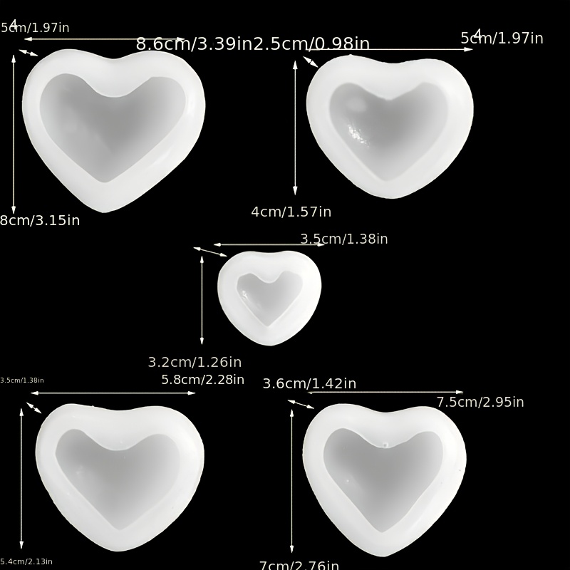 5pcs Heart-Shaped Gypsum Candl - огляд і ціна Candle Mold Silicone