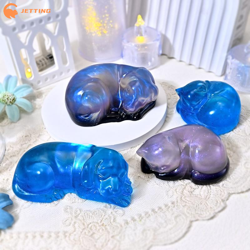 1PCS Sleeping Cat Dog Ornament - огляд і ціна Candle Mold Silicone