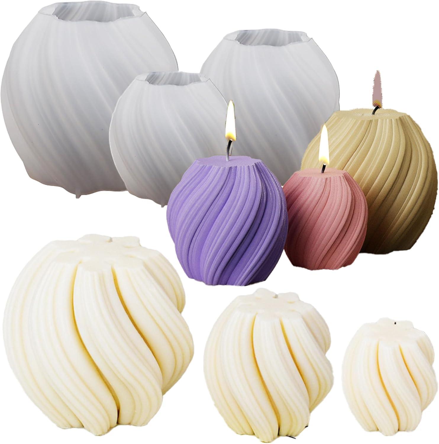 3 Pack Wave Candle Molds - Mul - огляд і ціна Candle Mold Silicone