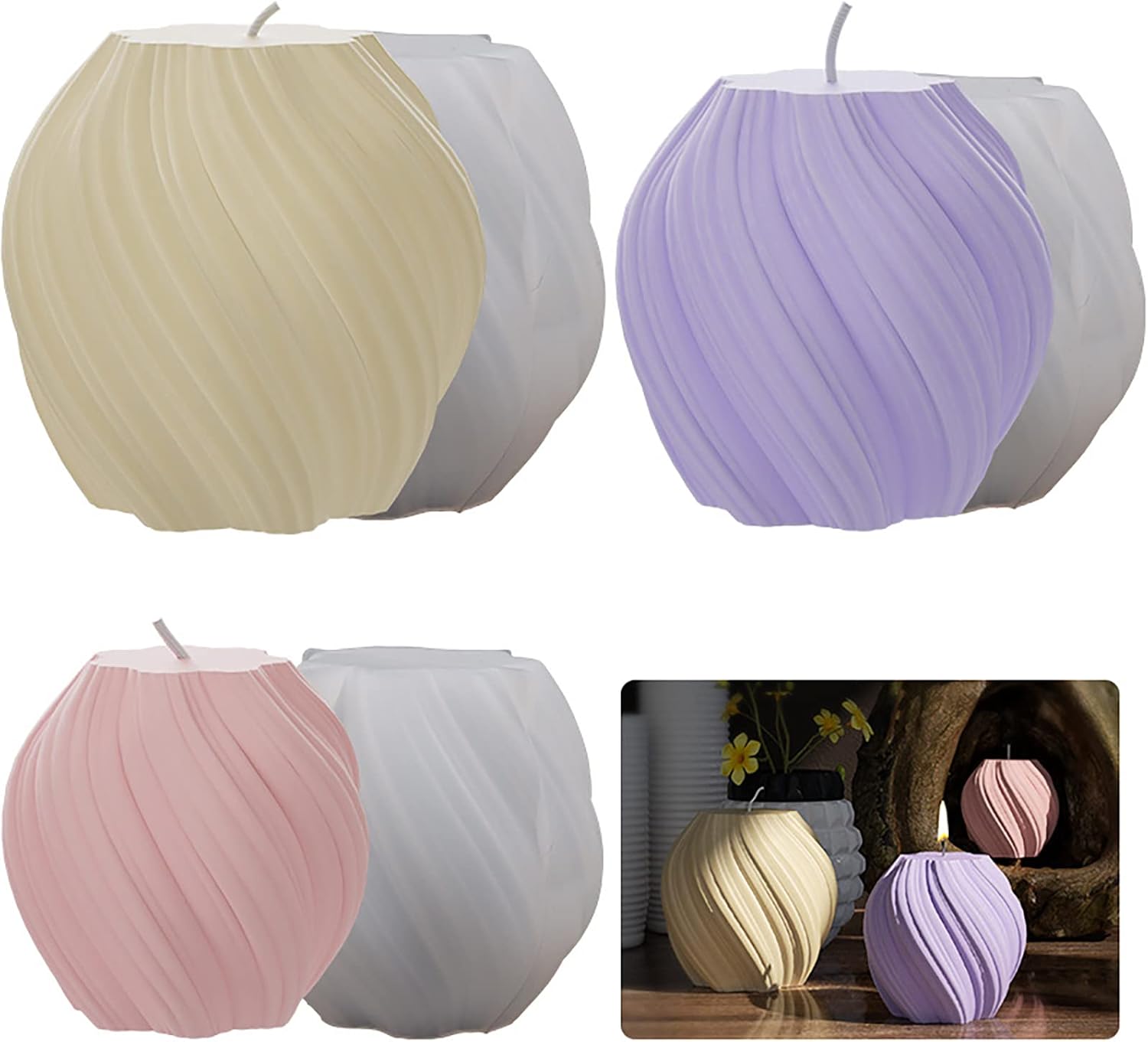 3 Pack Wave Candle Molds - Mul - огляд і ціна Candle Mold Silicone