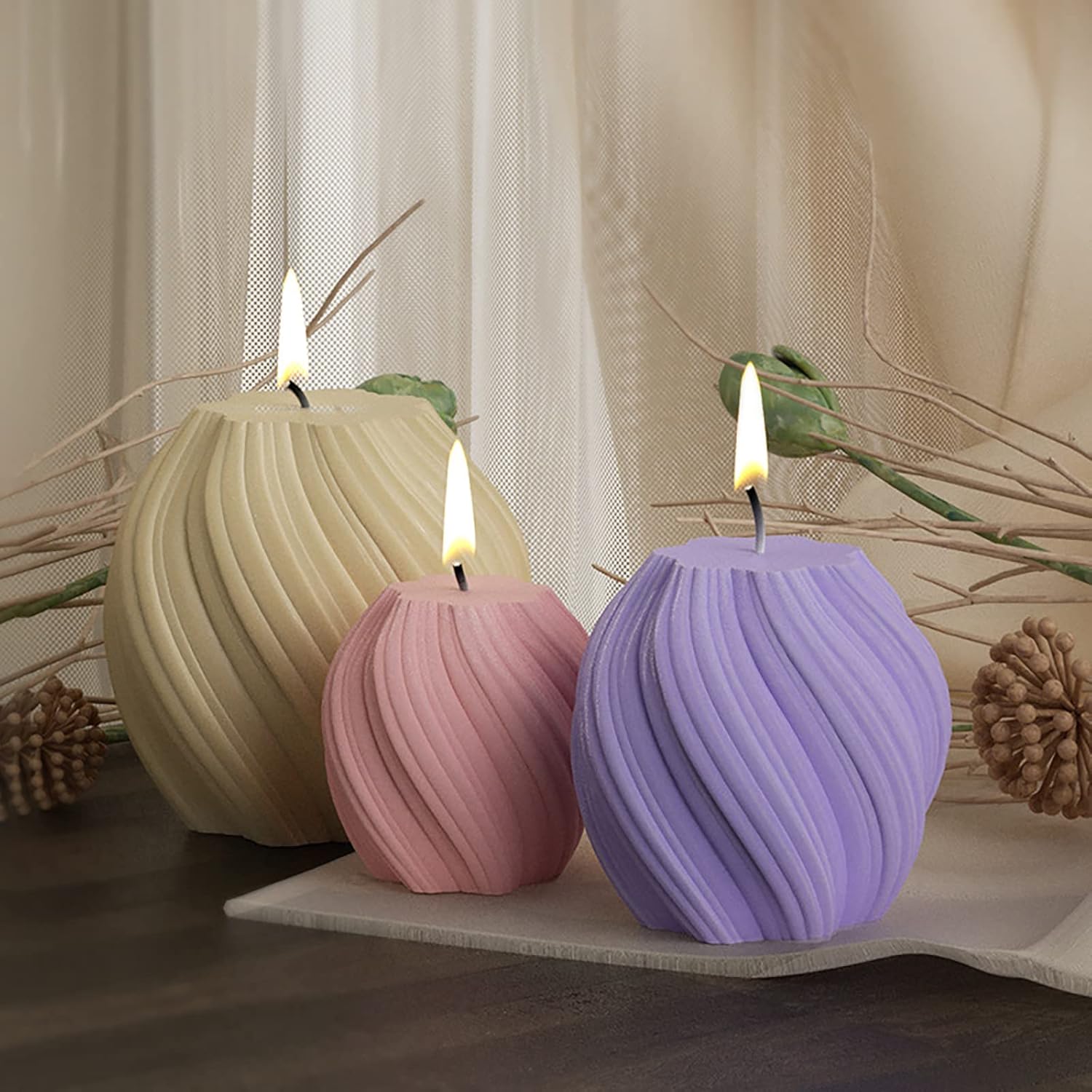 3 Pack Wave Candle Molds - Mul - огляд і ціна Candle Mold Silicone