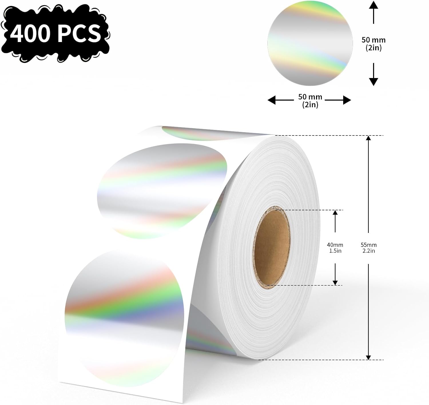2 Inch Holographic Thermal Lab - огляд і ціна Label Sticker Round