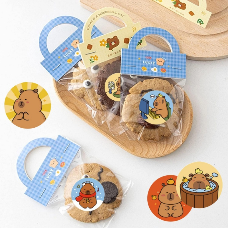 500pcs/pack Capybara Stickers  - огляд і ціна Label Sticker Round