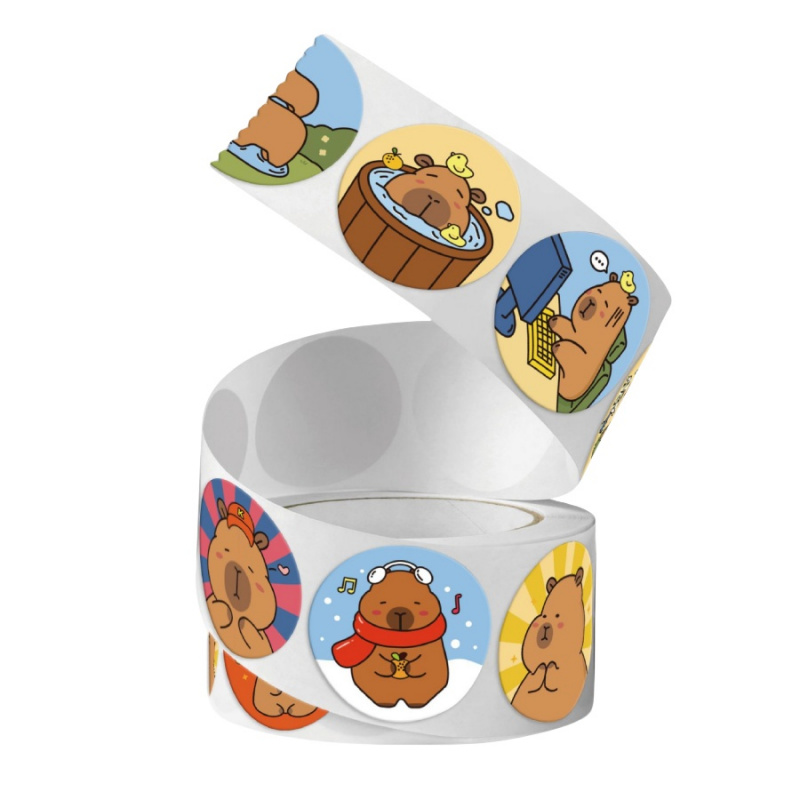 500pcs/pack Capybara Stickers  - огляд і ціна Label Sticker Round